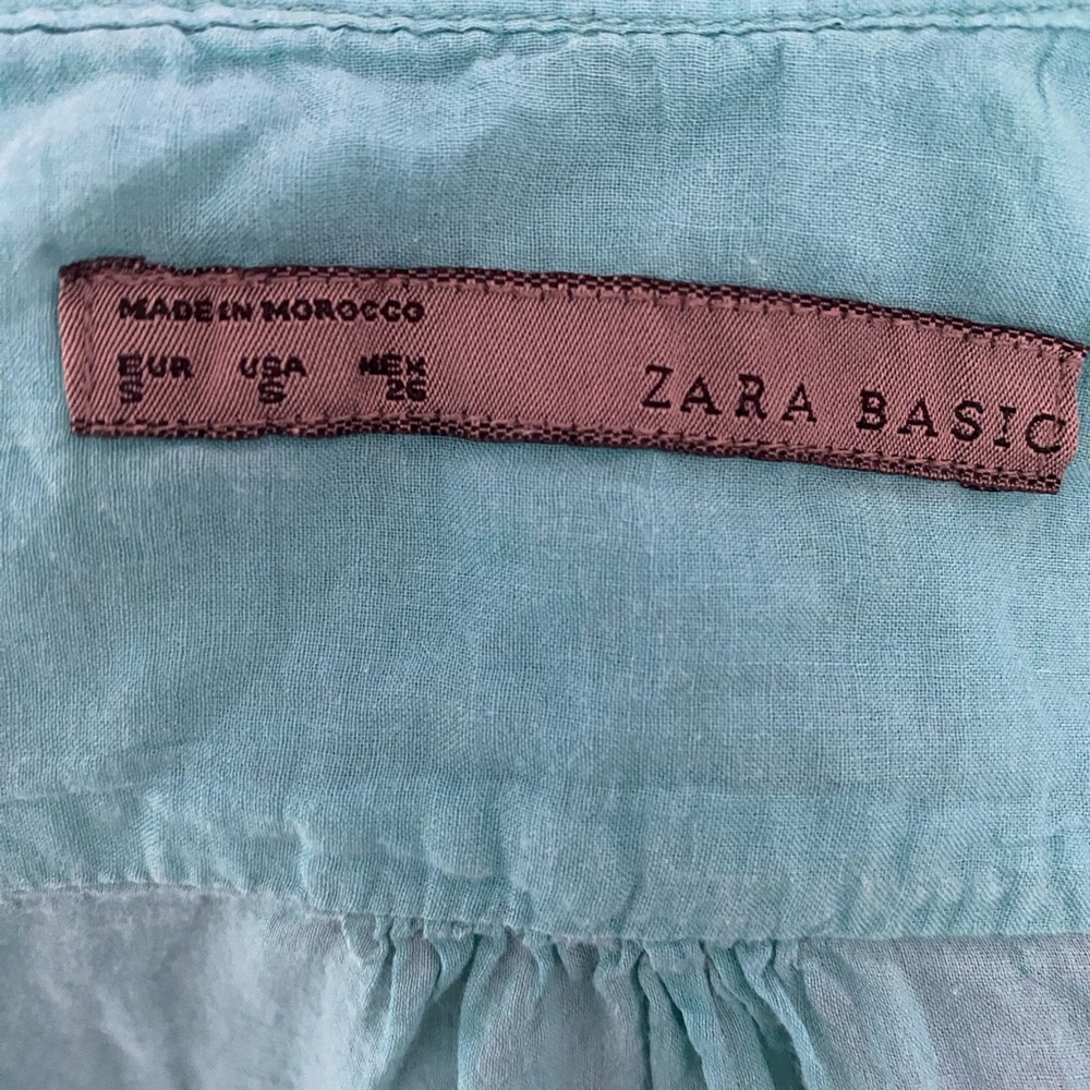 Zara Ruffled Turquoise Blouse - Picture 5 of 5